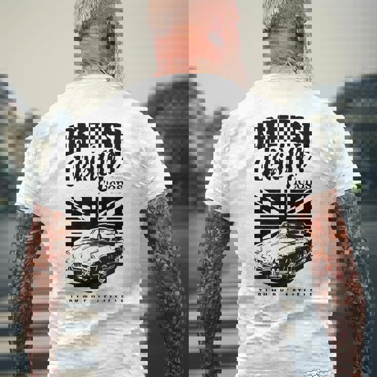 ブリティッシュクラシックカー トライアンフ スピットファイア メンズTシャツ バックプリント 高齢者への贈り物