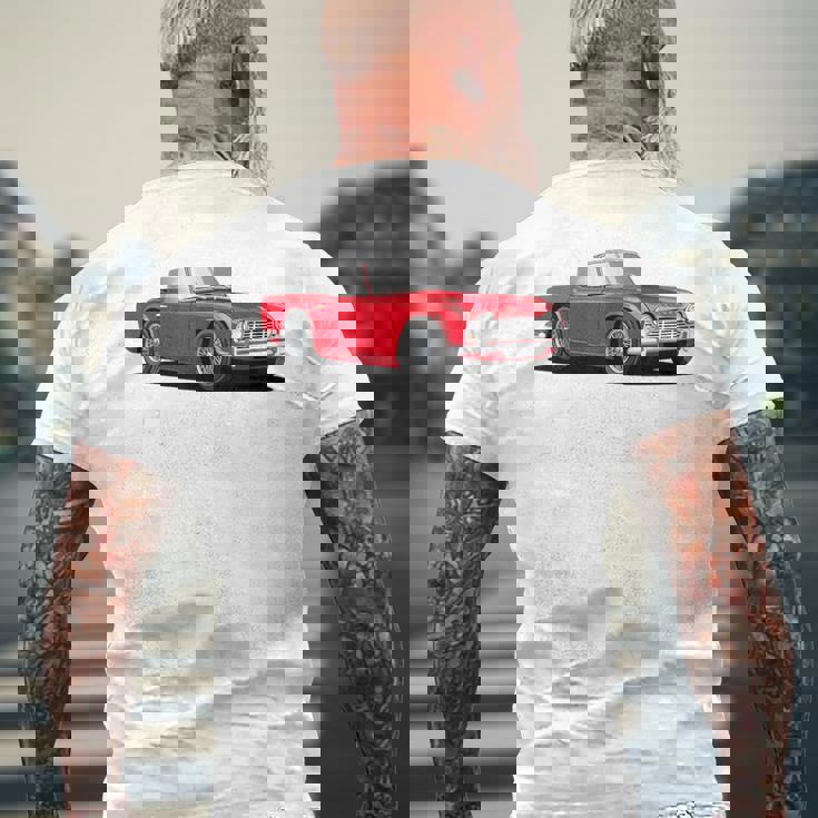 ブリティッシュクラシックスポーツカー トライアンフ Tr4 メンズTシャツ バックプリント 高齢者への贈り物