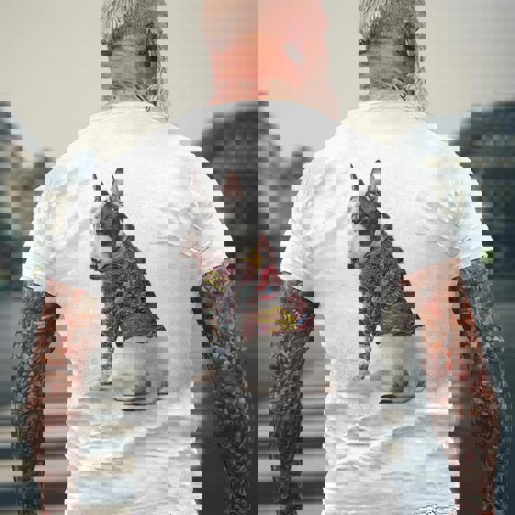 ブルテリア犬 日本龍 タトゥー入り イレズミ メンズTシャツ バックプリント 高齢者への贈り物