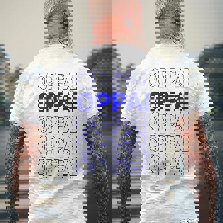 ブルーオッパイの言葉 面白いアニメ漫画 メンズTシャツ バックプリント 高齢者への贈り物