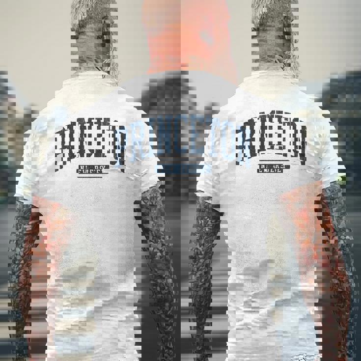 プリンストン ニュージャージー Nj カレッジ大学スタイル ブルー 長袖tシャツ メンズTシャツ バックプリント 高齢者への贈り物