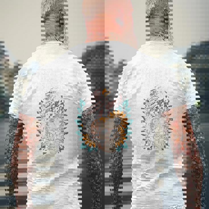 プレデター イーグル スカル ひまわり パワー 死 獲物 引用 メンズTシャツ バックプリント 高齢者への贈り物