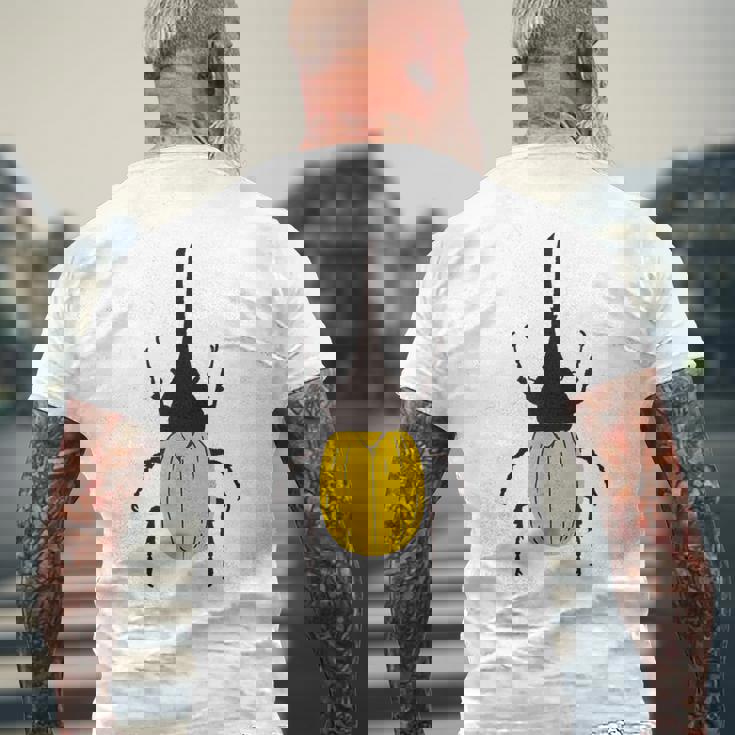 ヘラクレスオオカブト _昆虫_カブトムシ メンズTシャツ バックプリント 高齢者への贈り物