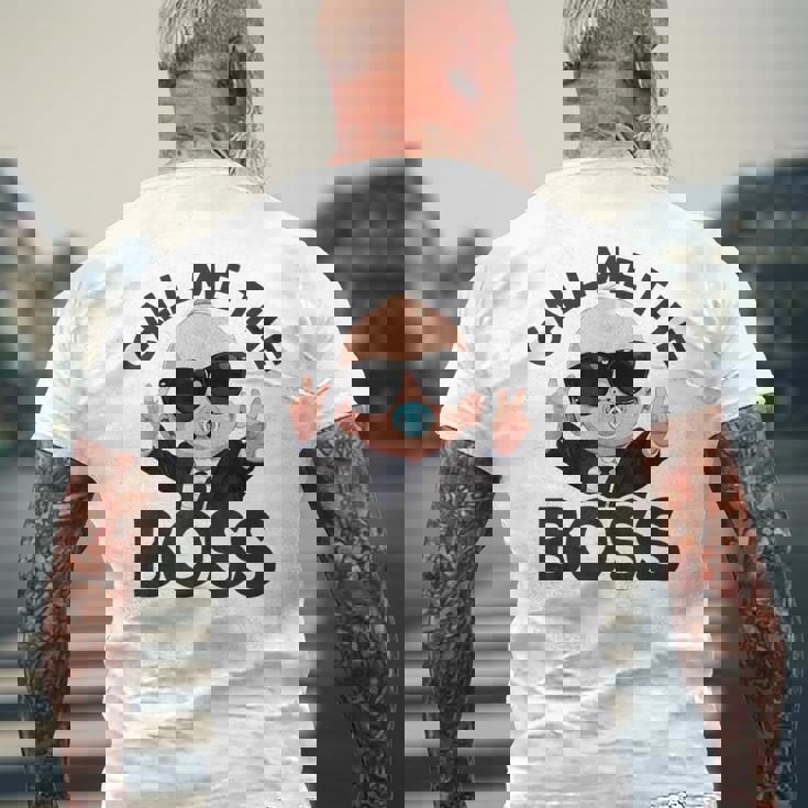 ベイビー・ボス「コール・ミー・ボス」ライク・ア・ボス・キッズ メンズTシャツ バックプリント 高齢者への贈り物