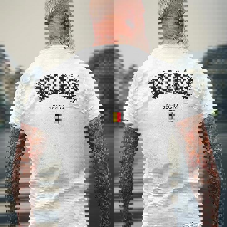 ベルギー ベルギー ベルギー国旗 愛国的 国家的お土産 メンズTシャツ バックプリント 高齢者への贈り物