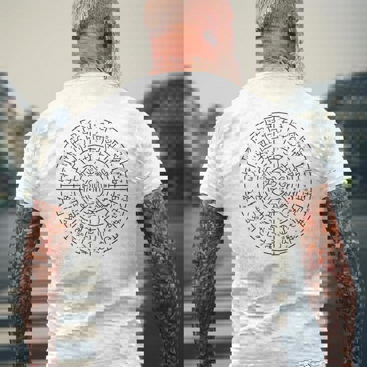 ホツマ文字によるフトマニ図 メンズTシャツ バックプリント 高齢者への贈り物