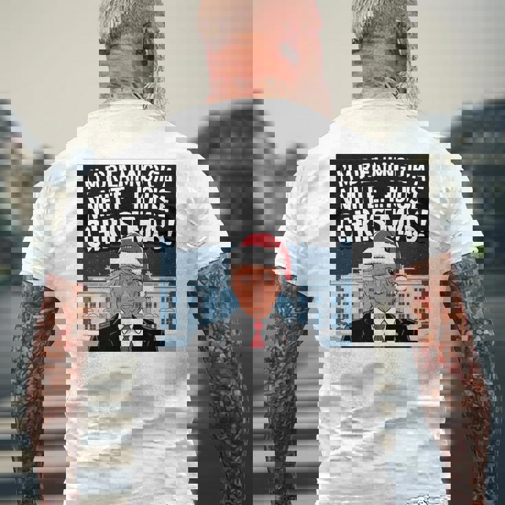 ホワイトハウスのクリスマス・トランプ・ファニー・ホリデーを夢見ている 長袖tシャツ メンズTシャツ バックプリント 高齢者への贈り物