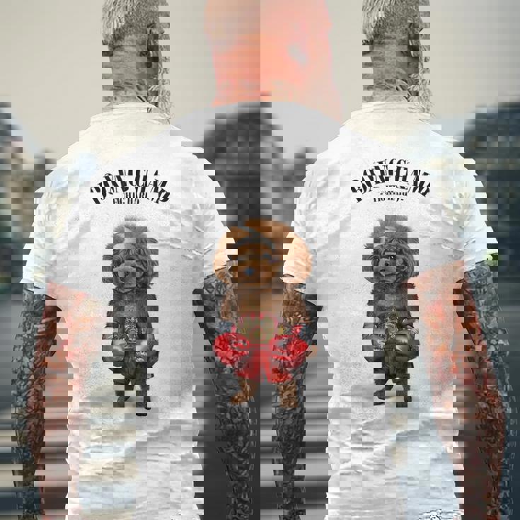 ボクシングチャンピオン プードル ドッグファイター メンズTシャツ バックプリント 高齢者への贈り物