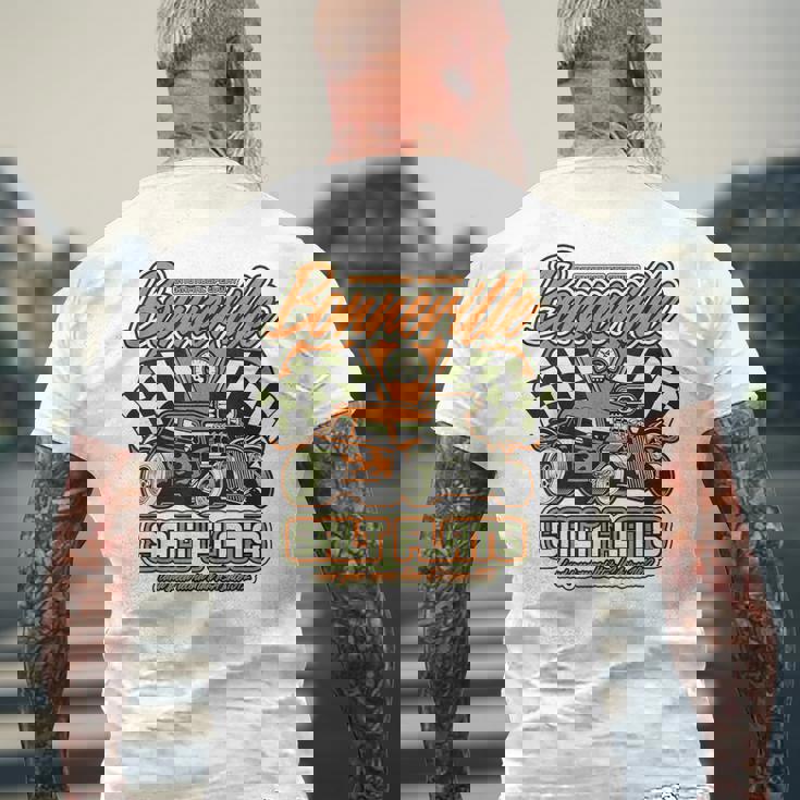 ボンネビル ソルト フラッツ ヴィンテージ レトロ ホットロッド レースカー メンズTシャツ バックプリント 高齢者への贈り物