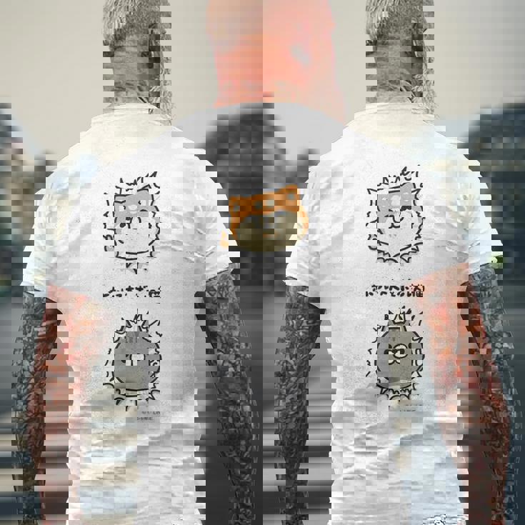 ボンレス犬とボンレス猫 Good メンズTシャツ バックプリント 高齢者への贈り物