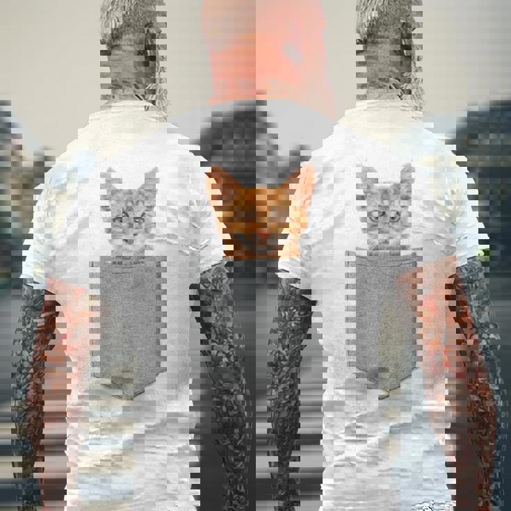 ポケットの中の猫ポケットキャット猫好き ねこ好き ネコ好きニャー猫 猫の飼い主 心電図 おもしろ 可愛い ねこ ネコ 猫 長袖tシャツ メンズTシャツ バックプリント 高齢者への贈り物