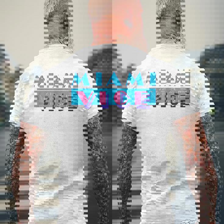 マイアミバイスのロゴ メンズTシャツ バックプリント 高齢者への贈り物