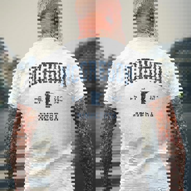 マクレガー ミネソタ Mn ヴィンテージ アスレチック ネイビー スポーツデザイン メンズTシャツ バックプリント 高齢者への贈り物