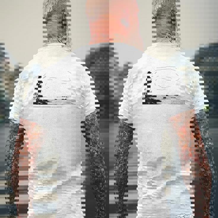 マス フライフィッシング サーモン メンズTシャツ バックプリント 高齢者への贈り物