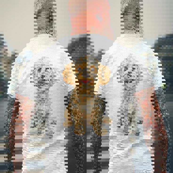 マルチプー犬モチーフペットイラストマルチプー メンズTシャツ バックプリント 高齢者への贈り物