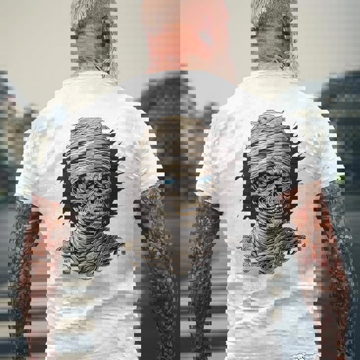 ミイラ コスチューム ハロウィン 不気味なアート ミイラ メンズTシャツ バックプリント 高齢者への贈り物