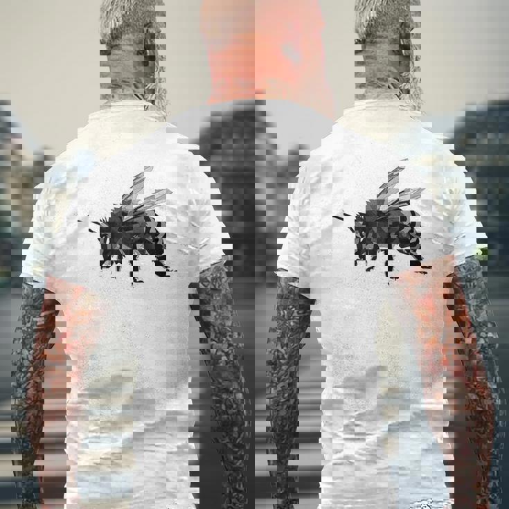 ミツバチ ステンシル セイブ 蜂 ハニー昆虫 メンズTシャツ バックプリント 高齢者への贈り物