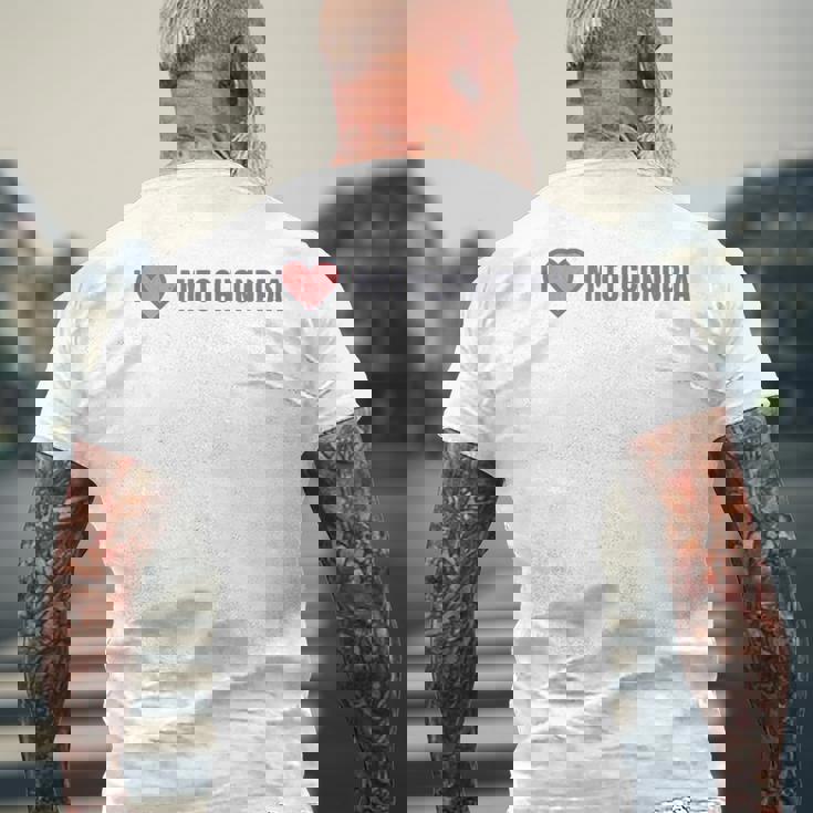 ミトコンドリア生物学教師動物細胞ミトコンドリア メンズTシャツ バックプリント 高齢者への贈り物