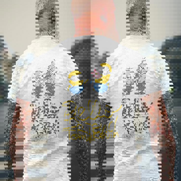 ミニオン Bello Friend Tom Kevin メンズTシャツ バックプリント 高齢者への贈り物