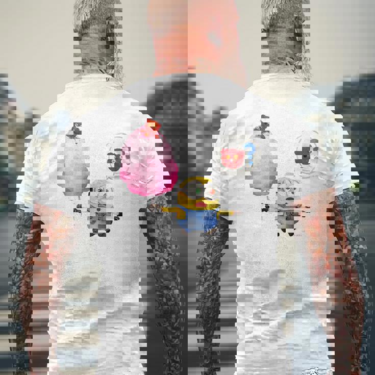 ミニオン Water Colorcotton Candy Bob メンズTシャツ バックプリント 高齢者への贈り物