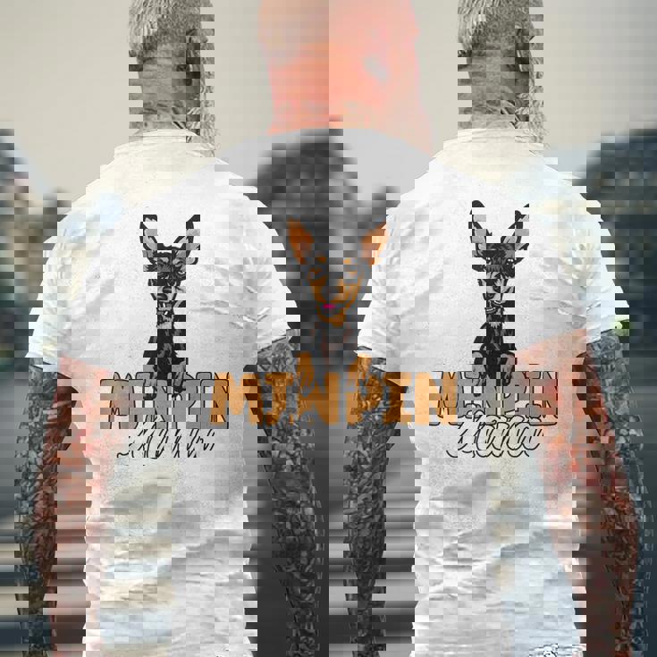 ミニピン ママ かわいい ミニチュア ピンシャー 犬 ママ ミニピン マザー メンズTシャツ バックプリント 高齢者への贈り物