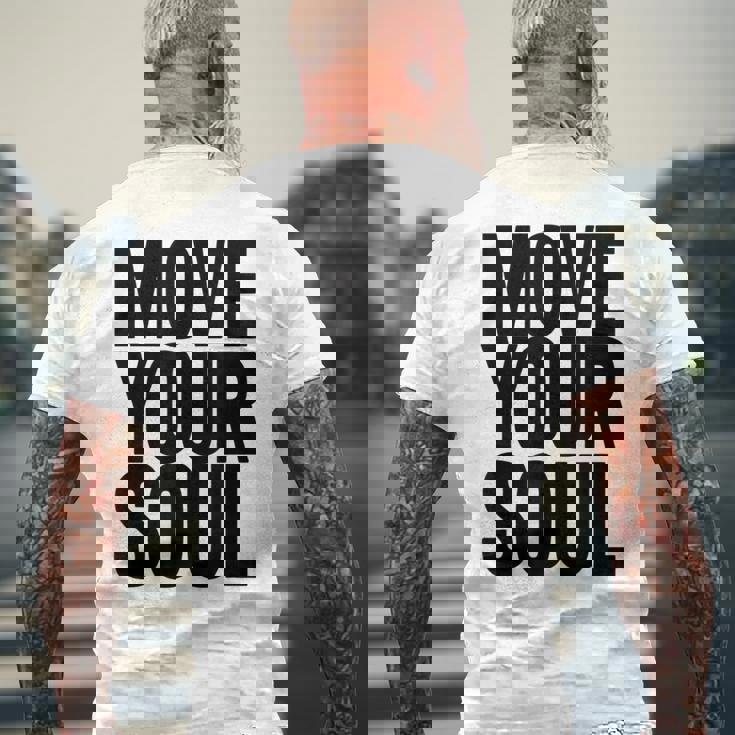 ムーブユアソウル モチベーション インスピレーション メンズTシャツ バックプリント 高齢者への贈り物