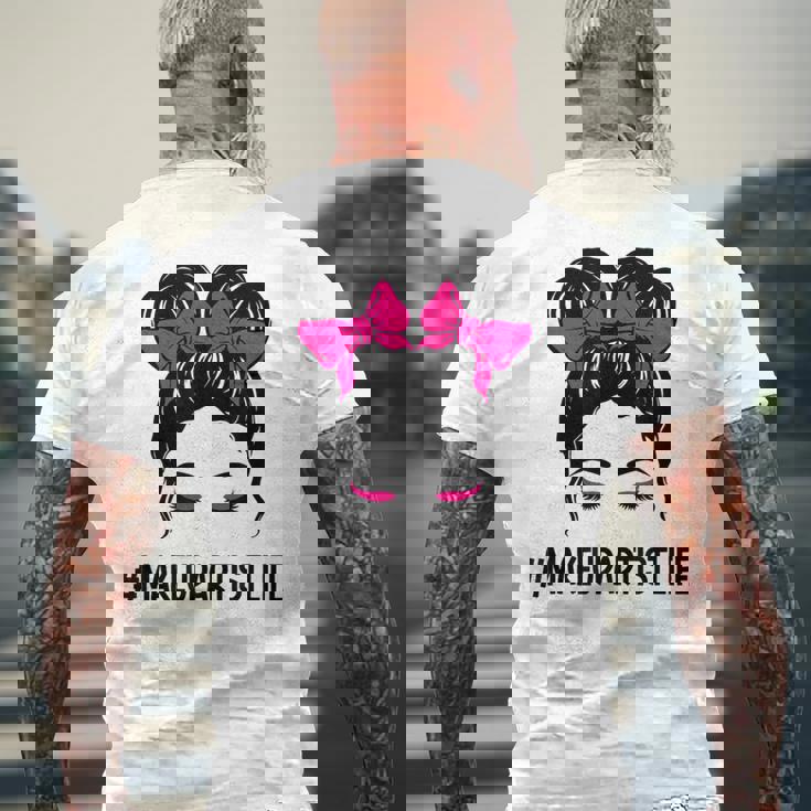 メイクアップアーティスト 美容師 美容師 顔 乱雑なお団子 メンズTシャツ バックプリント 高齢者への贈り物