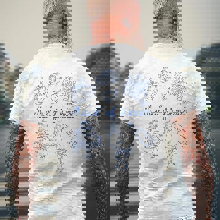 メイド・オブ・オナー ブライズメイド ブライダルパーティー 結婚式 独身 メンズTシャツ バックプリント 高齢者への贈り物