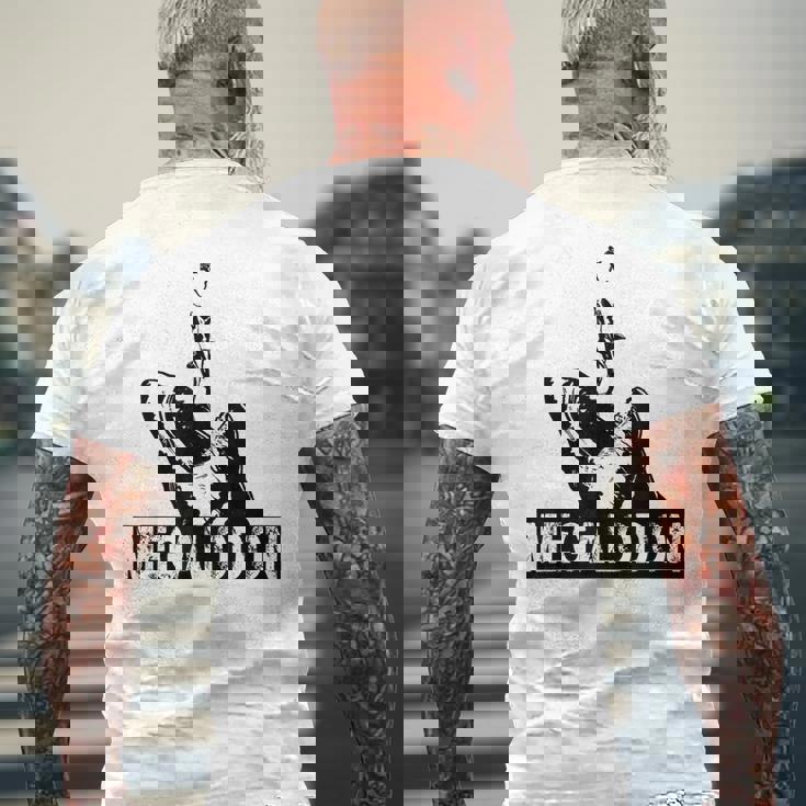 メガロドン ホオジロザメ ジャイアントシャーク サメの恋人 ダイバー メンズTシャツ バックプリント 高齢者への贈り物