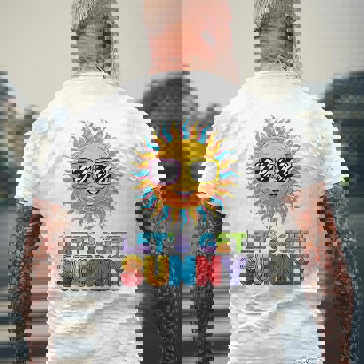 モチベーション輝くレッツゲットサニー活気 メンズTシャツ バックプリント 高齢者への贈り物