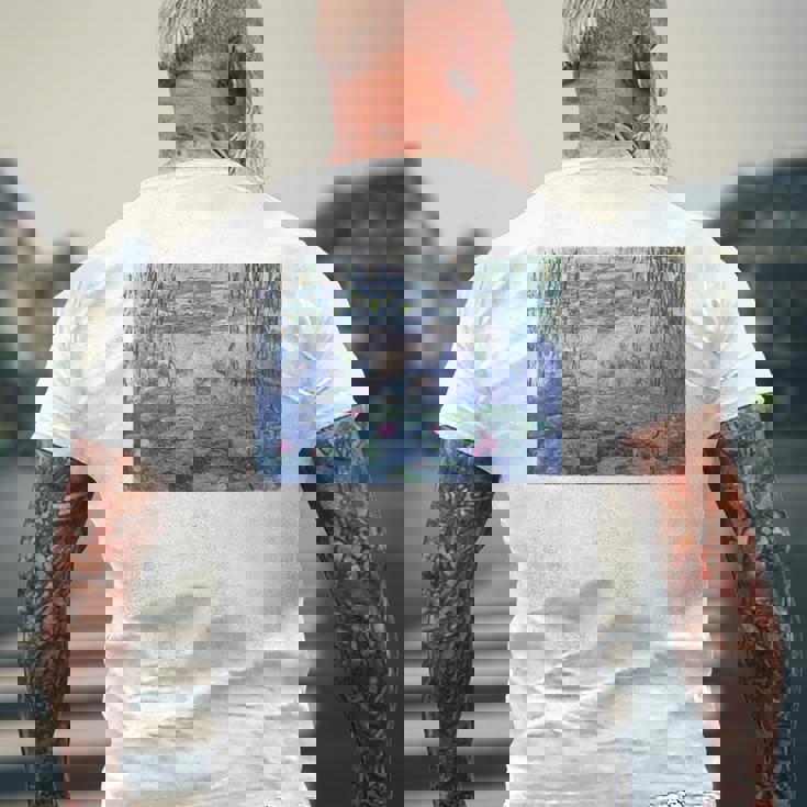 モネ 睡蓮 メンズTシャツ バックプリント 高齢者への贈り物