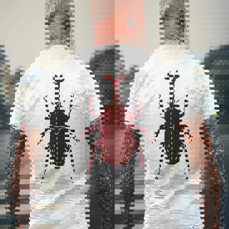 ヤマトカブト _昆虫_カブトムシ メンズTシャツ バックプリント 高齢者への贈り物