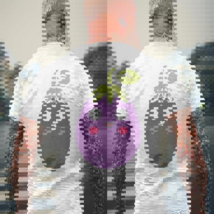 ユーモアフードナスのシンプルなナス 長袖tシャツ メンズTシャツ バックプリント 高齢者への贈り物