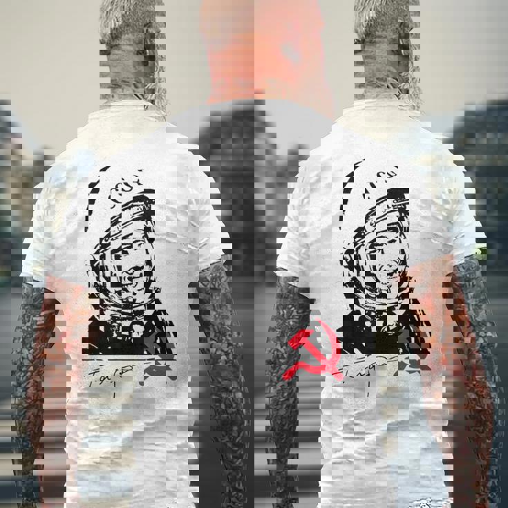 ユーリ・ガガーリン ソ連ロスコスモス コスモノート メンズTシャツ バックプリント 高齢者への贈り物