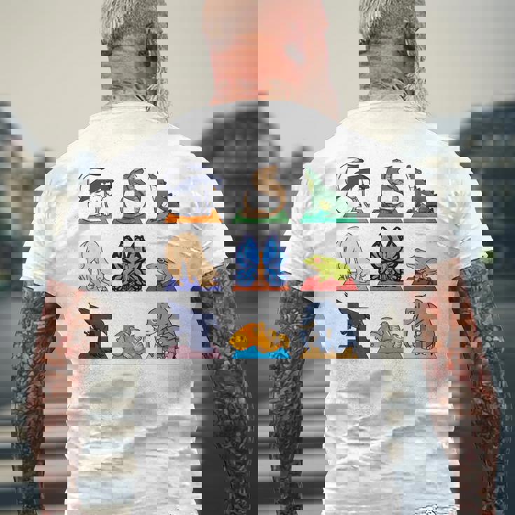 ヨガ動物のポジション 長袖tシャツ メンズTシャツ バックプリント 高齢者への贈り物