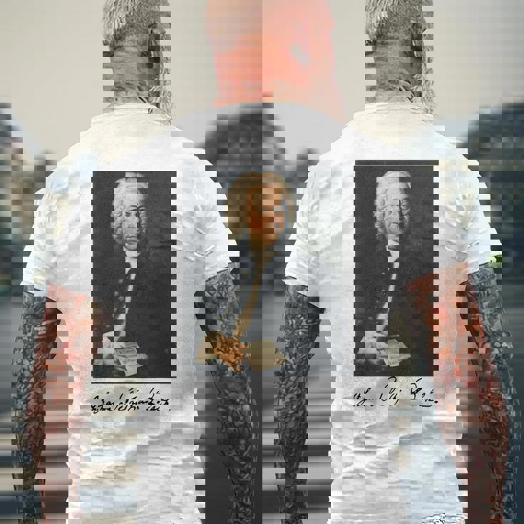 ヨハン・セバスティアン・バッハ 作曲家 クラシック音楽 Bach Composer Classical Music メンズTシャツ バックプリント 高齢者への贈り物