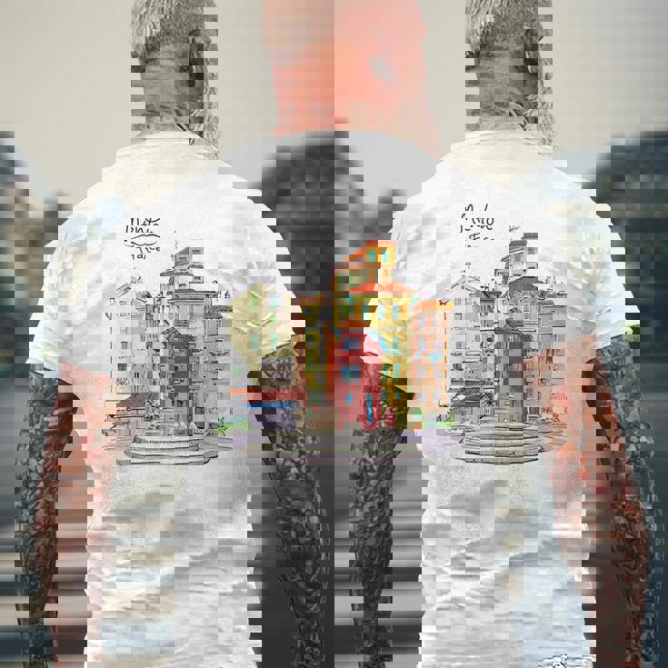 ヨーロッパ フランス パリ マントン フランス 家族 バケーション お土産 メンズTシャツ バックプリント 高齢者への贈り物