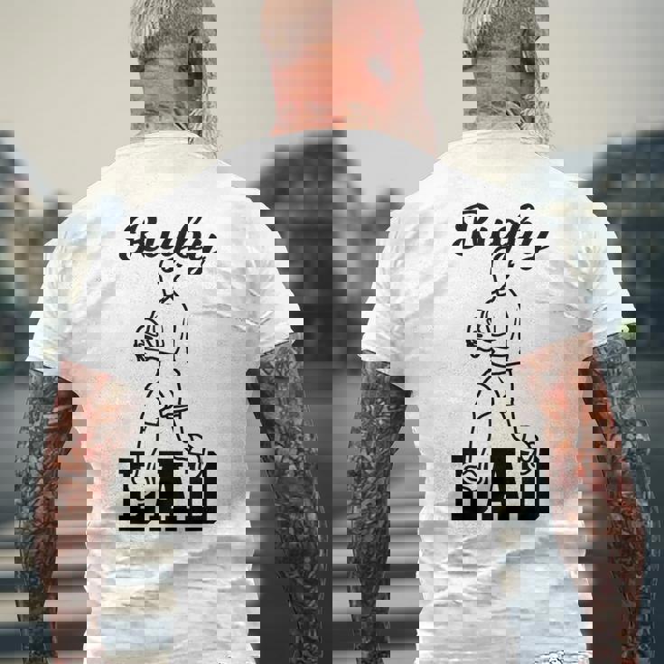 メンズ ラグビー お父さん ラグビーコーチ サッカー 父の日 メンズTシャツ バックプリント 高齢者への贈り物