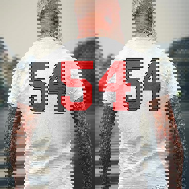 ラッキーナンバー54 クラシックカレッジアメリカン代表チームのファンプレイヤー メンズTシャツ バックプリント 高齢者への贈り物