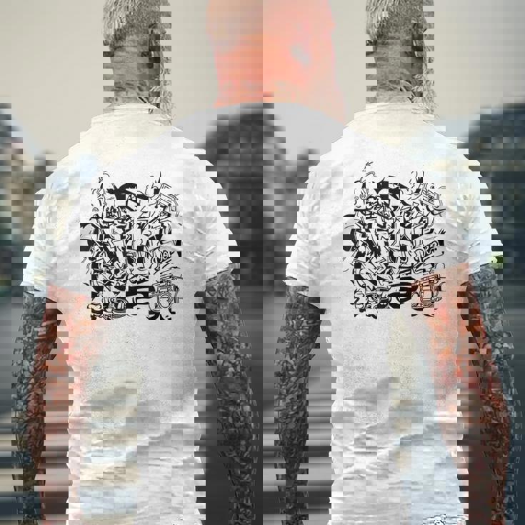 ラップオールドスクールヒップホップグラフィティtシャツとストリートダンス メンズTシャツ バックプリント 高齢者への贈り物