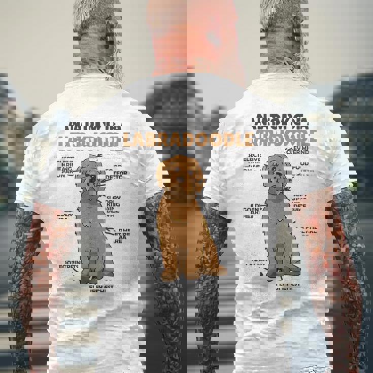 ラブラドゥードルの解剖学かわいい犬面白い犬ラブラドゥードル メンズTシャツ バックプリント 高齢者への贈り物
