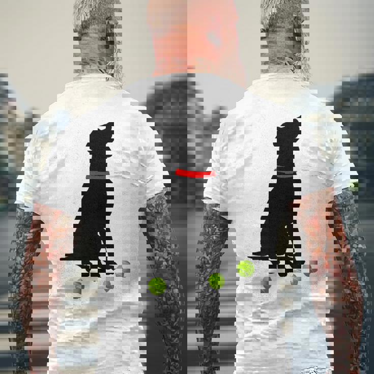 ラブラドールレトリバー 犬 イエロー ラボ テニスボール ギフト メンズTシャツ バックプリント 高齢者への贈り物