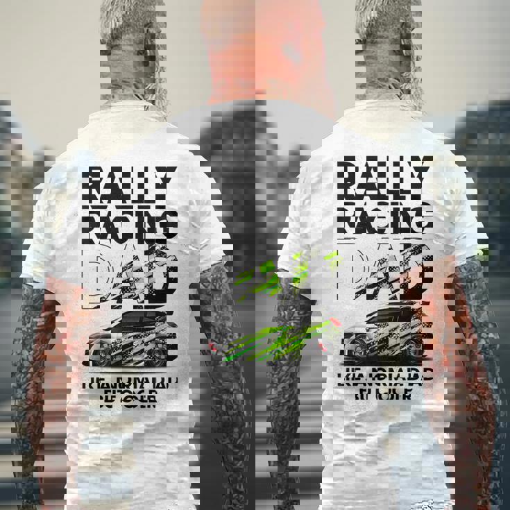 メンズ ラリーレース 父 ファニー ラリーカー レーシング お父さん メンズTシャツ バックプリント 高齢者への贈り物
