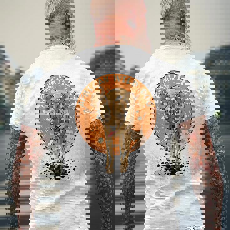 リカオン メンズTシャツ バックプリント 高齢者への贈り物