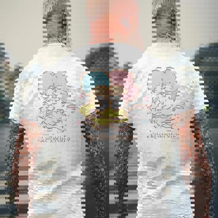 リトルツインスターズ ほしにのって ライトカラー メンズTシャツ バックプリント 高齢者への贈り物