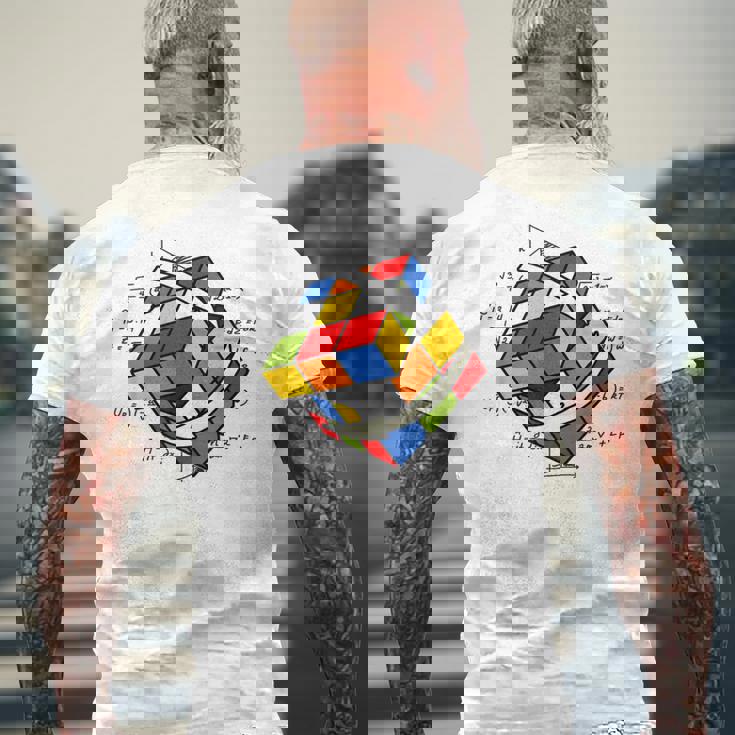 ルービックキューブ ルービックキューブ マジックキューブ レトロ ルービ ヴィンテージ オタク メンズTシャツ バックプリント 高齢者への贈り物