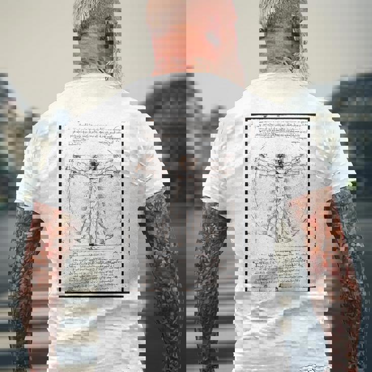 レオナルド・ダ・ヴィンチの「ヴィトルヴィア人」 オリジナル メンズTシャツ バックプリント 高齢者への贈り物