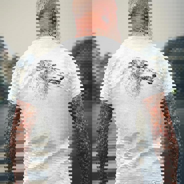 ロシアンハウンドドッグ ボルゾイ メンズTシャツ バックプリント 高齢者への贈り物