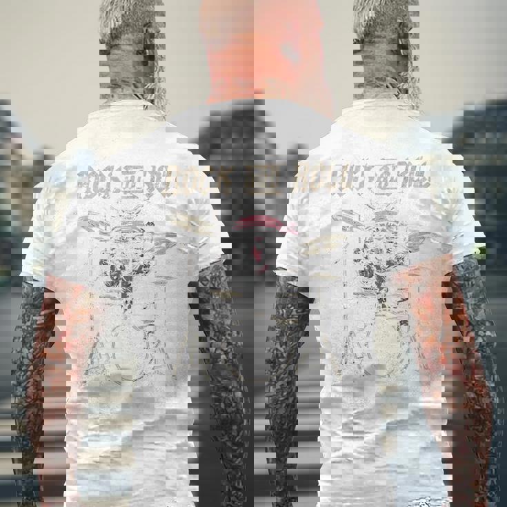 ロックンロール キャットドラム ヴィンテージ Rock Cat Drummer Art Back メンズTシャツ バックプリント 高齢者への贈り物