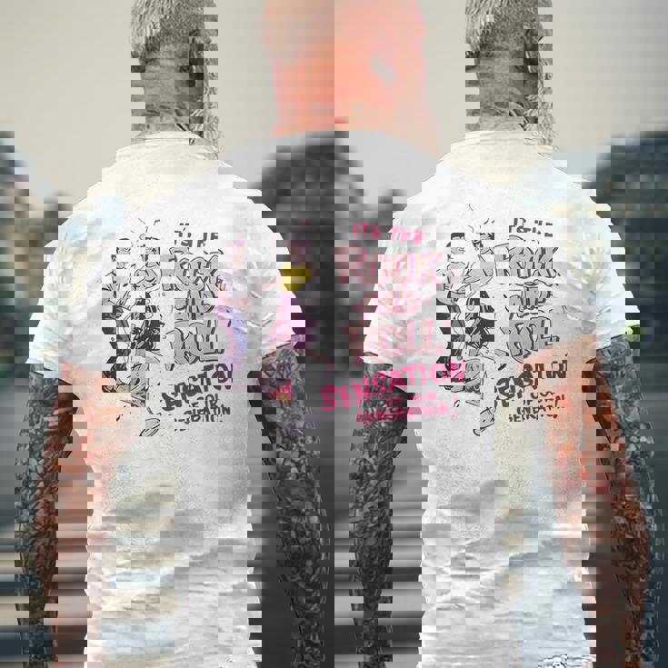 ロックンロール レトロ 50年代 ロカビリー ビンテージスタイル 1950年代 メンズTシャツ バックプリント 高齢者への贈り物